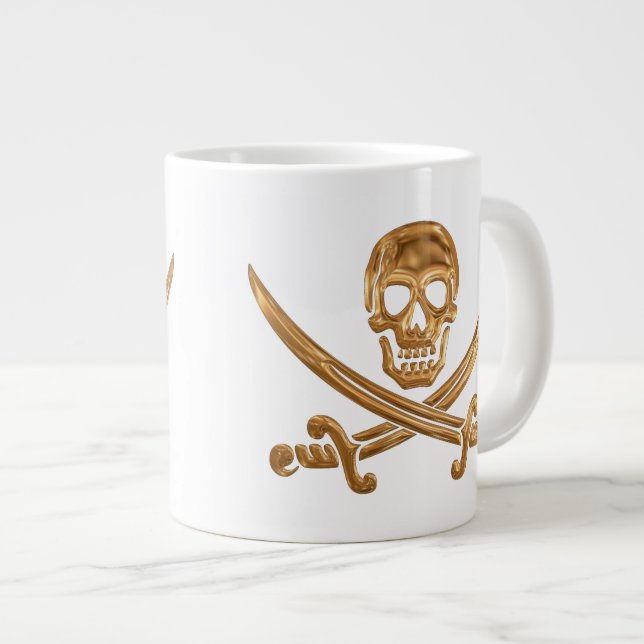 Guld Jolly Roger Jumbo Mugg (Framsida höger)