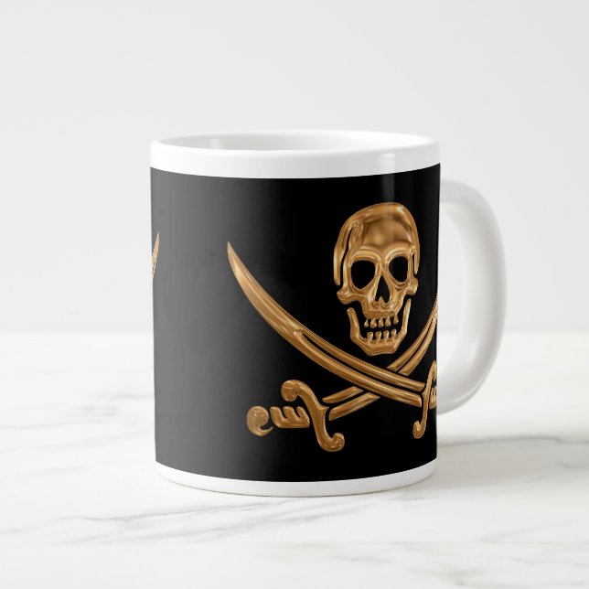 Guld Jolly Roger Jumbo Mugg (Framsida höger)