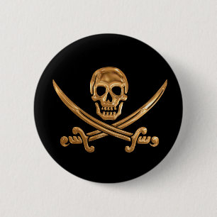 Guld Jolly Roger Knapp