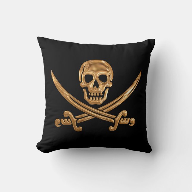 Guld- Jolly Roger Kudde (Framsida)