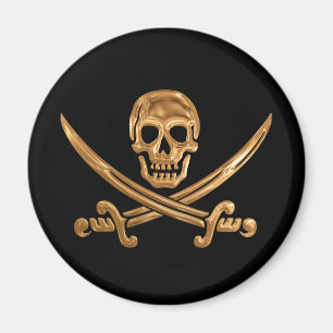 Guld Jolly Roger Magnet