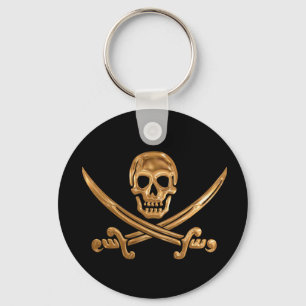 Guld- Jolly Roger Nyckelring