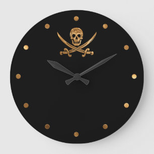 Guld Jolly Roger Stor Klocka