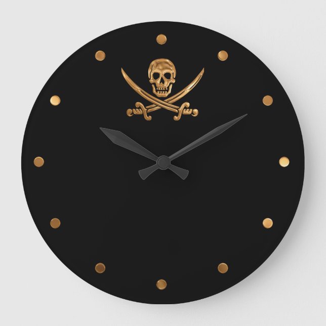 Guld Jolly Roger Stor Klocka (Framsida)
