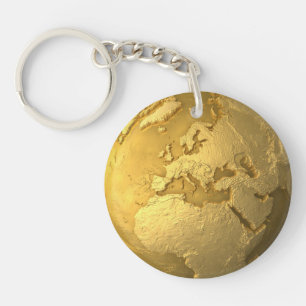 Guld- jordklot - metalljord. Europa 3d framför