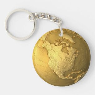 Guld- jordklot - metalljord. Nordamerika 3d