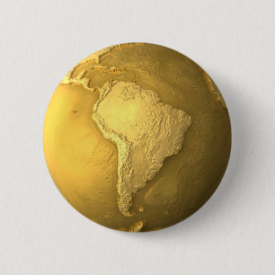 Guld- jordklot - metalljord. South America 3d Knapp