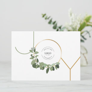 Guld Joy Anpassningsbar Business Logotyp Helgdag f Julkort
