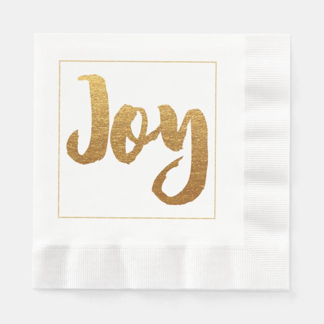 Guld Joy Jul Papper Napkins Pappersservett (Framsidan)