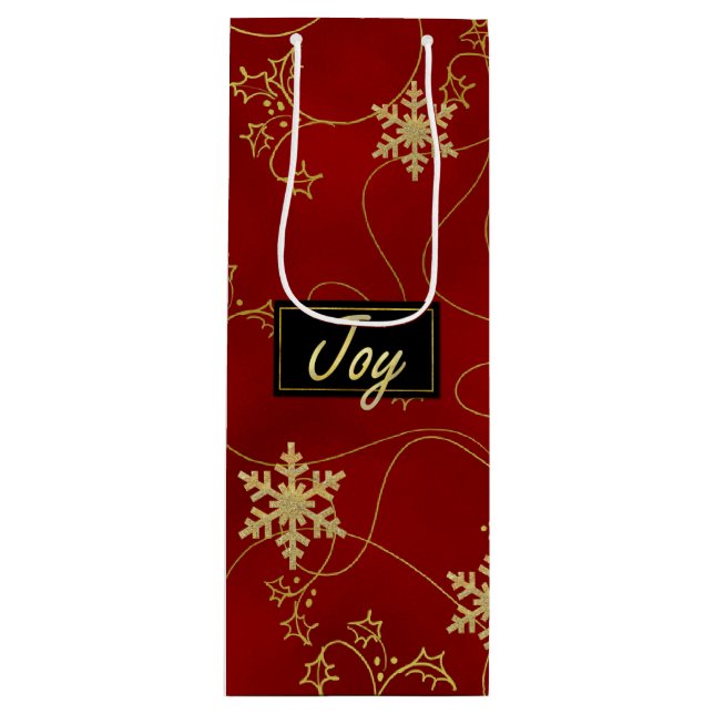 Guld Joy jul Vin Gift Bag (Framsidan)