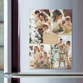 Guld jul 4 fotokollage Magnetiska kort