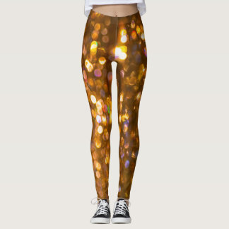 Guld-jul: Abstraktens avskärmade bakgrund Leggings
