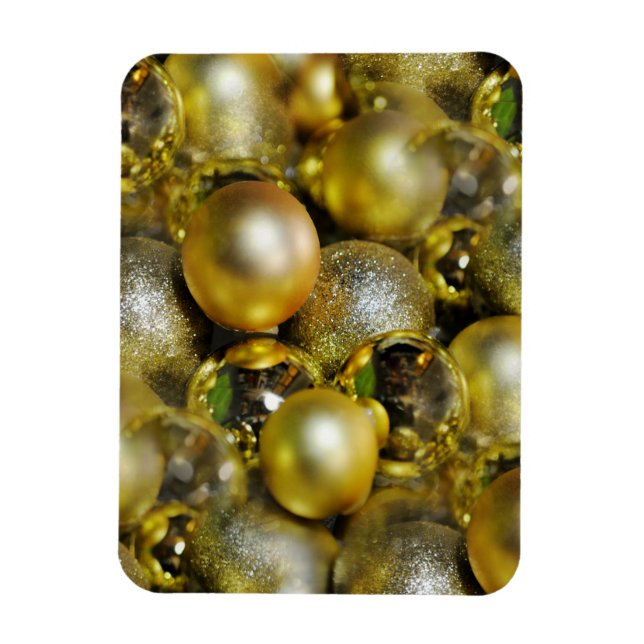 Guld jul Baubles Magnet (Vertikal)