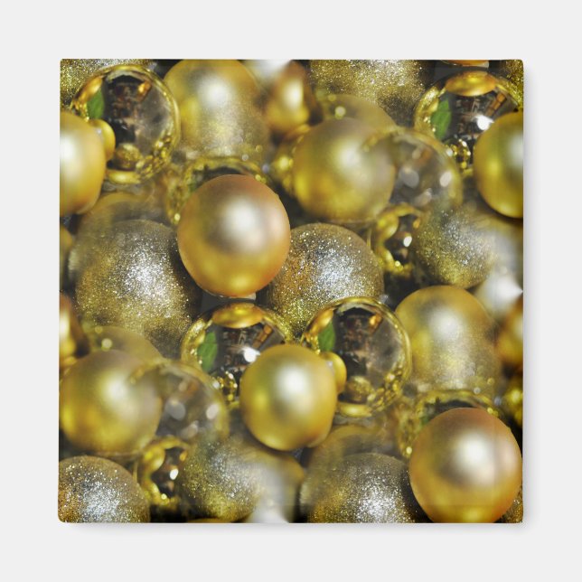 Guld jul Baubles Magnet (Framsidan)
