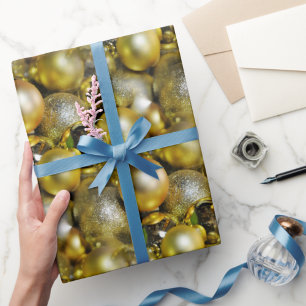 Guld jul Baubles Presentpapper