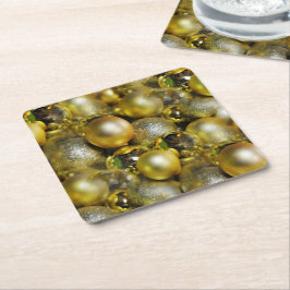 Guld jul Baubles Underlägg Papper Kvadrat