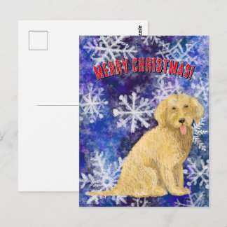 Guld jul-doodle postkort vykort