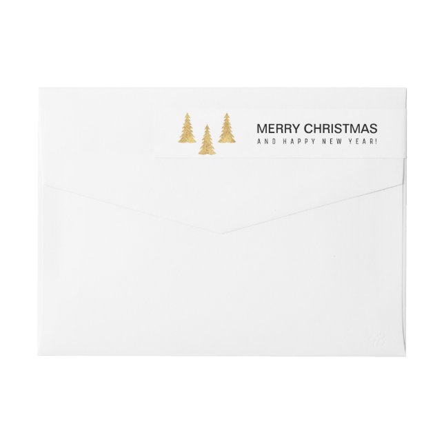 Guld jul etikettband (Baksidan)