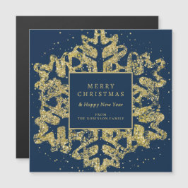 Guld jul Glitter Snowflake Corporate Navy