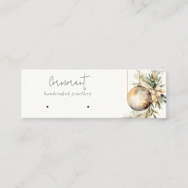 Guld jul Gräs Ornaments Earring Stud Holder Mini Visitkort (Framsida)