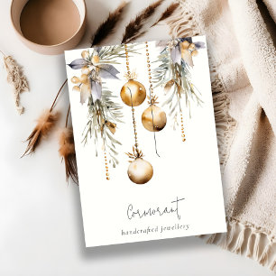 Guld jul Gräs Ornaments Hairclip Holder Visitkort