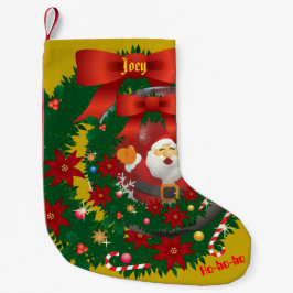 Guld jul-Helgdag Santa Stocking Liten Julstrumpa