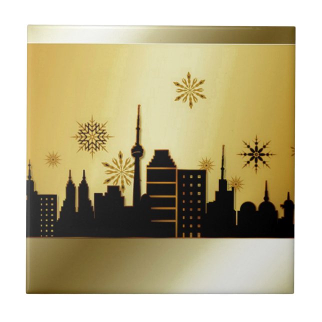 Guld jul kakelplatta (Framsidan)