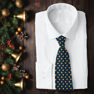 Guld jul Klockor med Red Bow Helgdag Slips