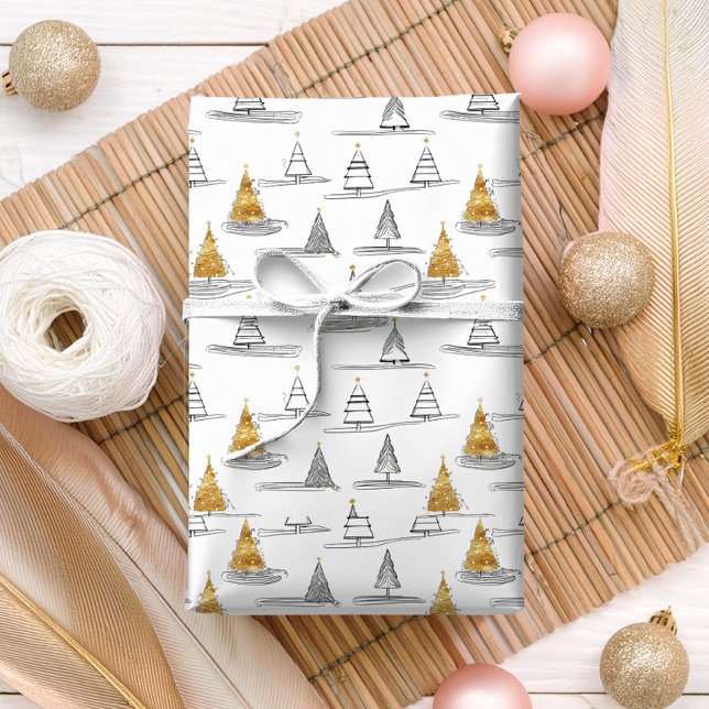 Guld jul Mönster#5 ID1009 Presentpapper (Skapare uppladdad)
