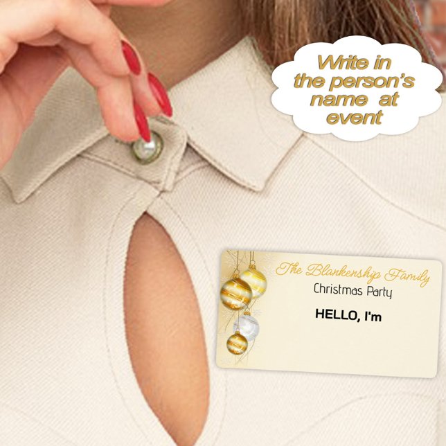 Guld jul Ornament Gräns Sticker Namn bricka Fraktsedel (Skapare uppladdad)