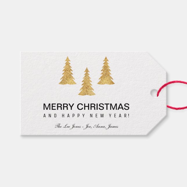 Guld jul presentetikett (Framsidan (Horisontell))