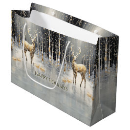 Guld jul Reindeer Helgdag Gift Bag