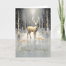 Guld jul renar julkort