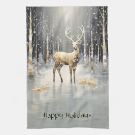 Guld jul Rener Helgdag Kitchen Towel Kökshandduk