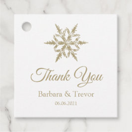 Guld jul Snöflingor Winter Wedding Tack Gåvor Etiketter