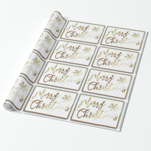 Guld- jul som slår in papper presentpapper
