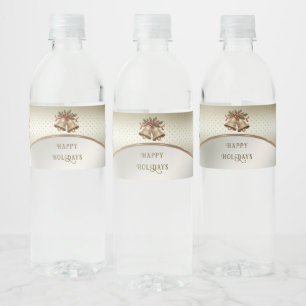 Guld-julen Klockor Helgdag Vattenflaskor Etikett