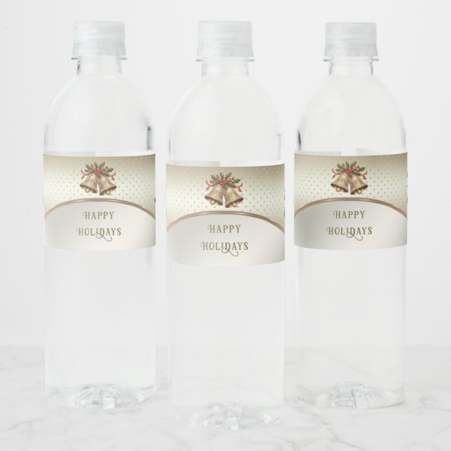 Guld-julen Klockor Helgdag Vattenflaskor Etikett (Flaskor)