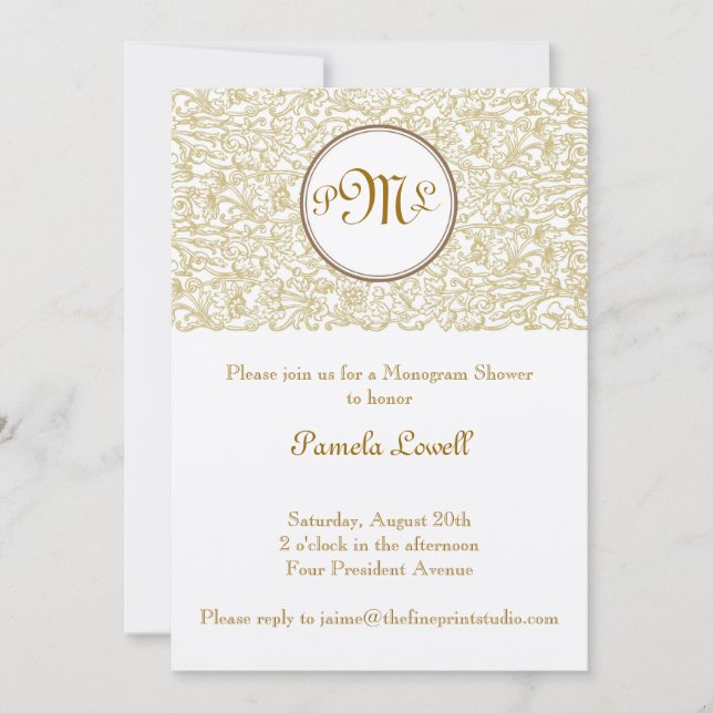 Guld Julep-rulle Inbjudningar (Framsida)