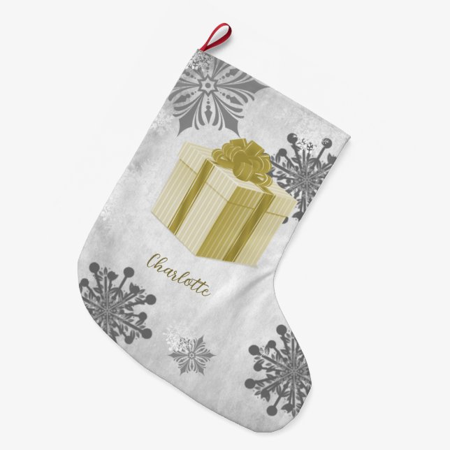 Guld julgåva Helgdag Stocking Stor Julstrumpa (Framsidan (Hängande))