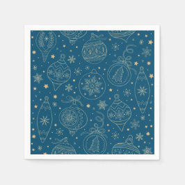 Guld Julgran Dekoration Mönster Pappersservett