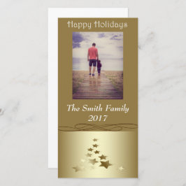 Guld Julgran Glad helg Julkort