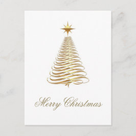 Guld Julgran Helgdag Helg Vykort