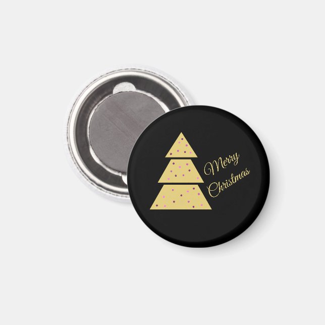 Guld Julgran Magnet (Front/Back)