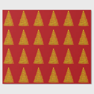 Guld Julgran på Pappra för rödvitling Presentpapper