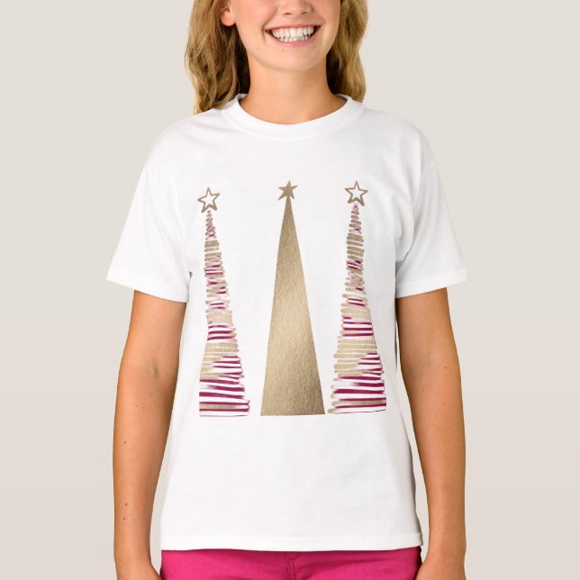 Guld julgran t-shirt  (Framsida)