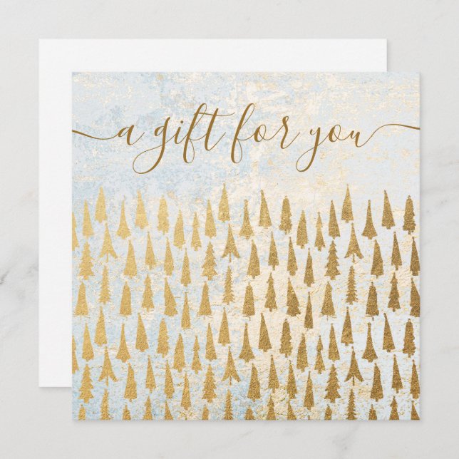 Guld Julgranar Helgdag Gift-certifikat (Fram/baksida)