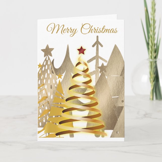 Guld Julgranar Helgkort (Framsida)