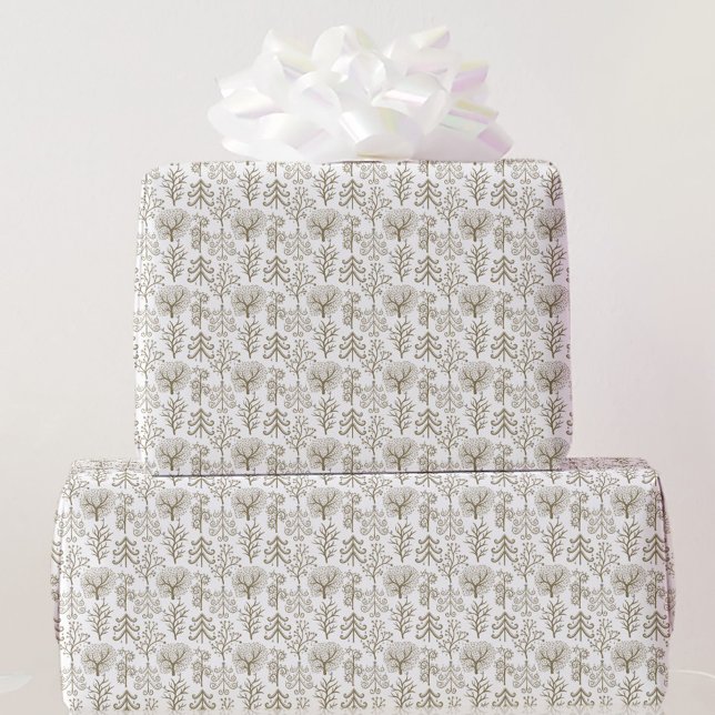 Guld Julgranar Papper för  inkapsling Presentpapper (Skapare uppladdad)