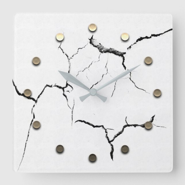 Guld Julhelg Vibe Fyrkantig Klocka (Framsida)